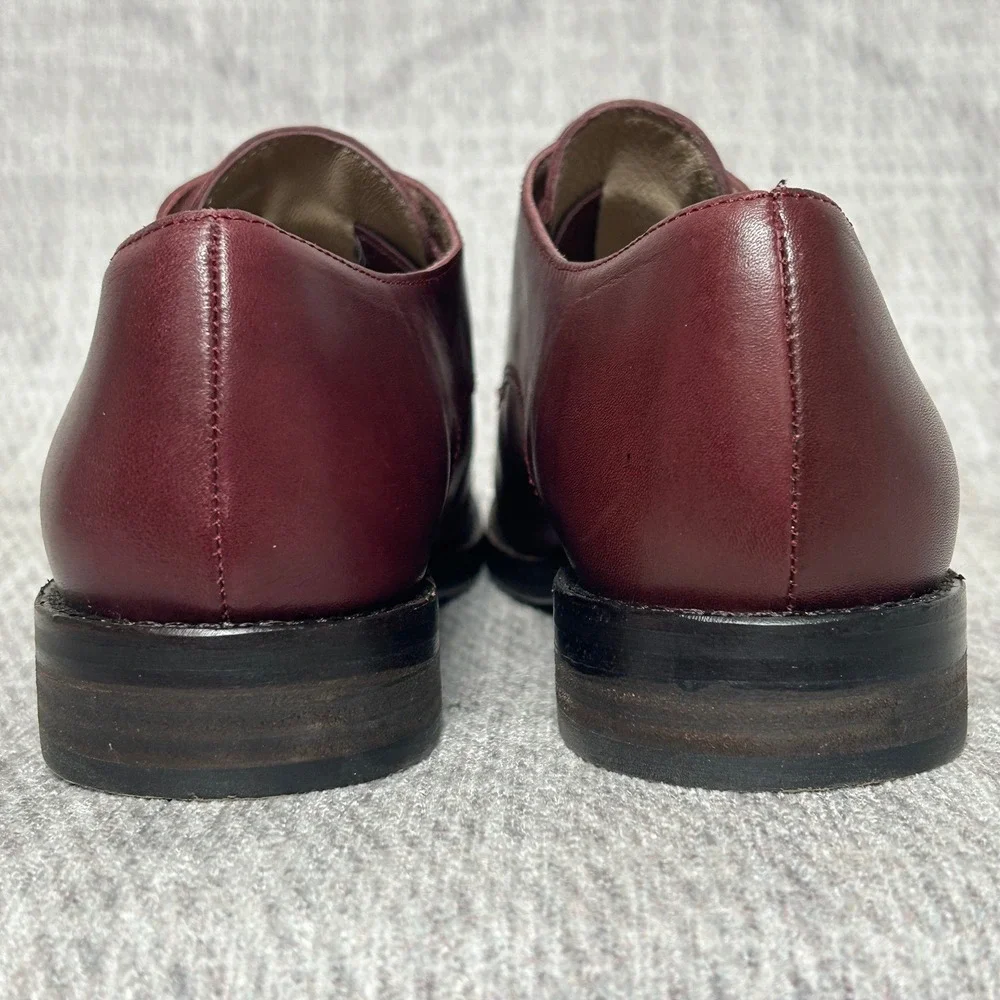 Eileen Fisher Milo Leather‎ Oxfords Maroon Burgundy Dress Shoes Classic Womens 7